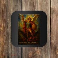 St. Michael The Archangel Digital Impasto Painting Coaster thumb 0