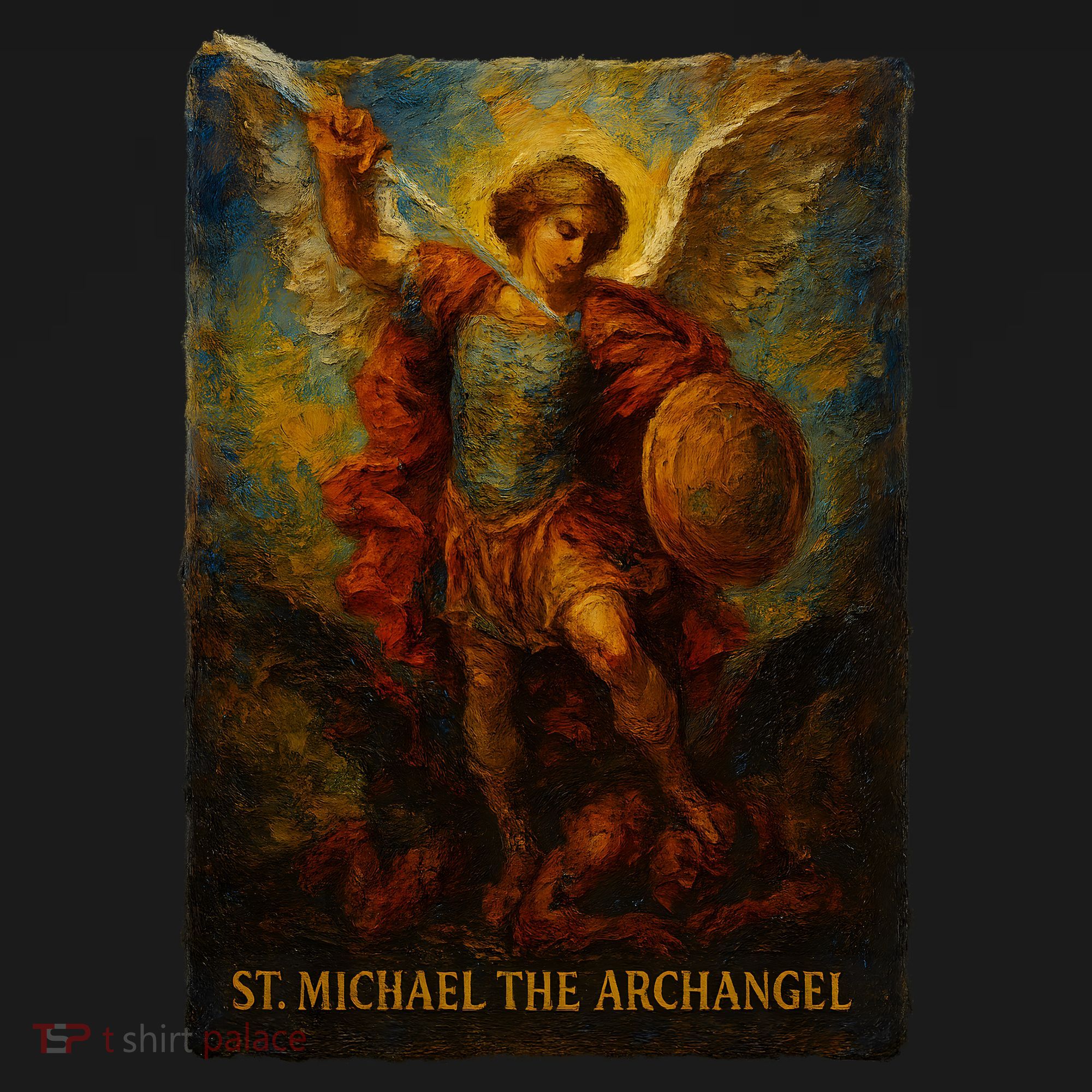 St. Michael The Archangel Digital Impasto Painting Ornament