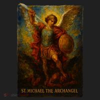 St. Michael The Archangel Digital Impasto Painting Hat thumb 2