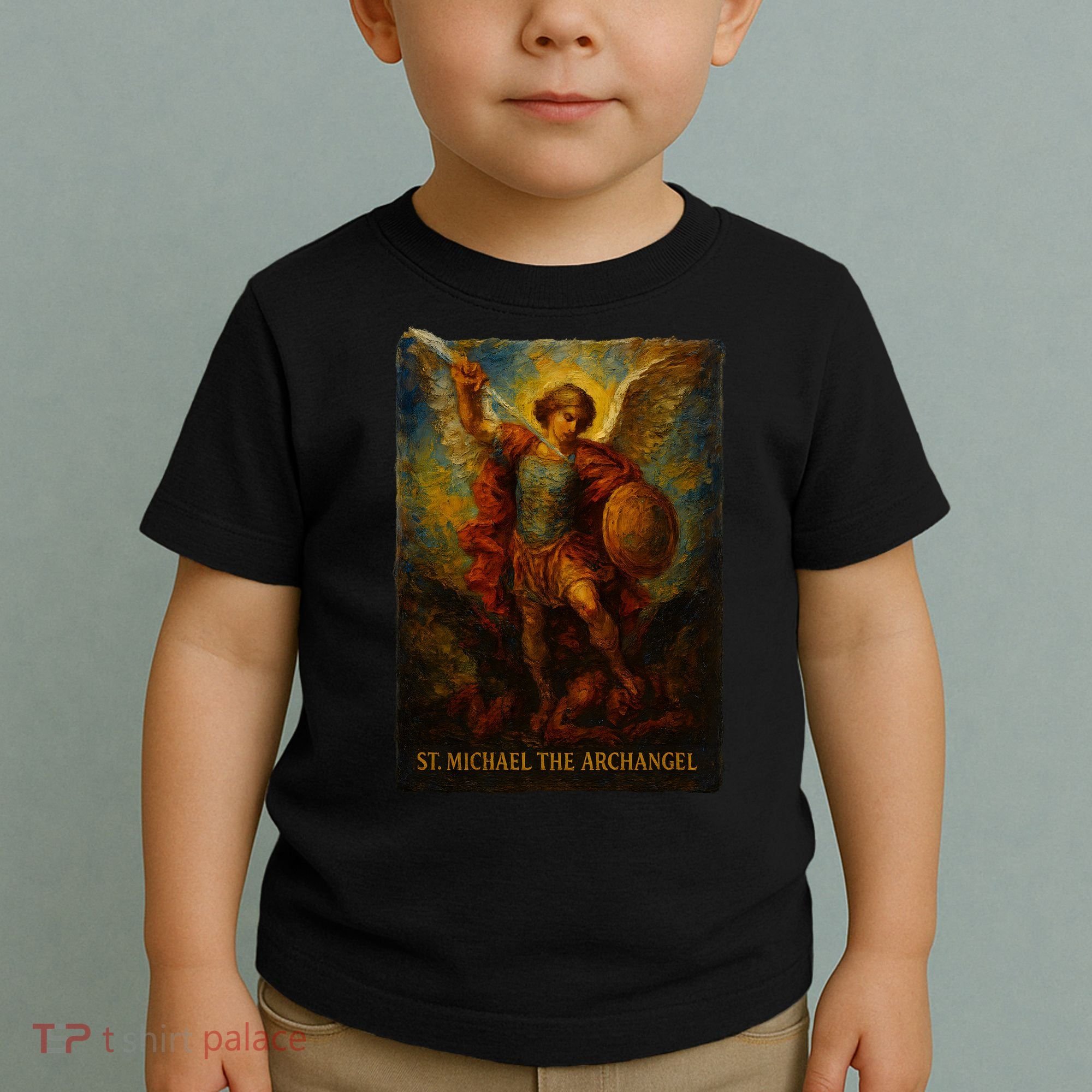 St. Michael The Archangel Digital Impasto Painting Toddler T-Shirt