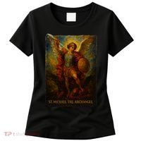 St. Michael The Archangel Digital Impasto Painting Women's T-Shirt thumb 0
