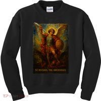 St. Michael The Archangel Digital Impasto Painting Kids Sweatshirt thumb 0