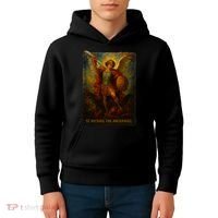 St. Michael The Archangel Digital Impasto Painting Kids Hoodie thumb 4
