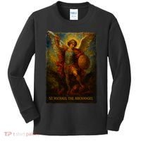 St. Michael The Archangel Digital Impasto Painting Kids Long Sleeve Shirt thumb 0