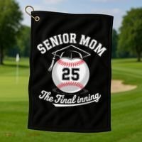 Senior Mom The Final Inning Baseball Mom Women Golf Towel thumb 1