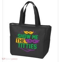 Show Me The Titties Funny Mardi Gras Meme Tote Bag thumb 3
