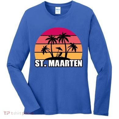 St Maarten Travel Vacation Souvenir Gift Women's Long Sleeve Shirt