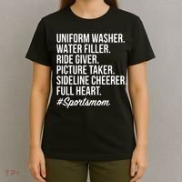 Sports Mom Uniform Washer Water Filler Baseball Mom T-Shirt thumb 4