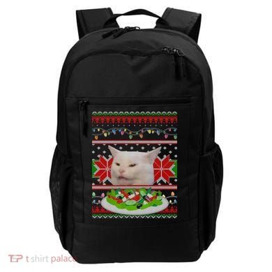 Smug Table Cat Meme Ugly Christmas Backpack