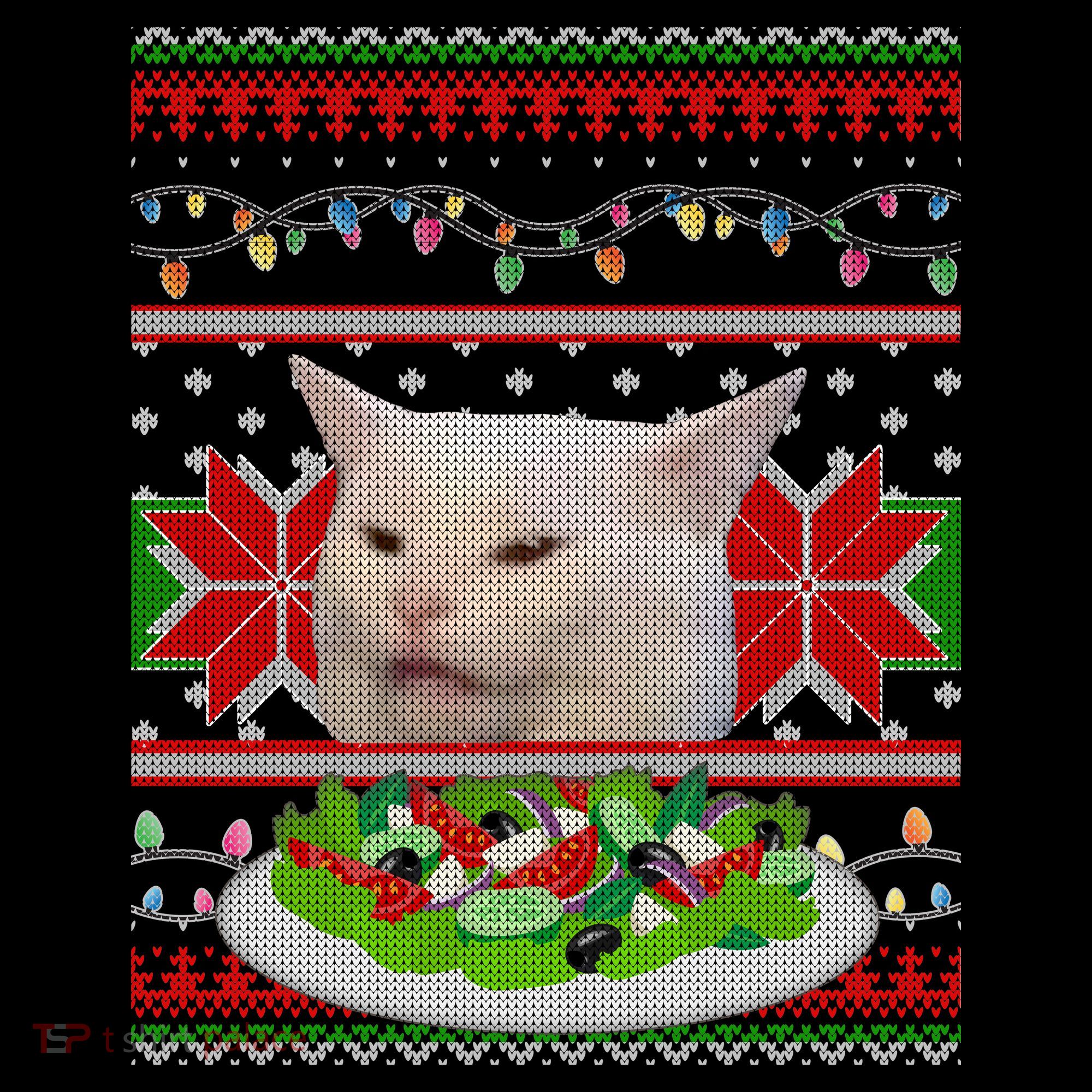 Smug Table Cat Meme Ugly Christmas Polo