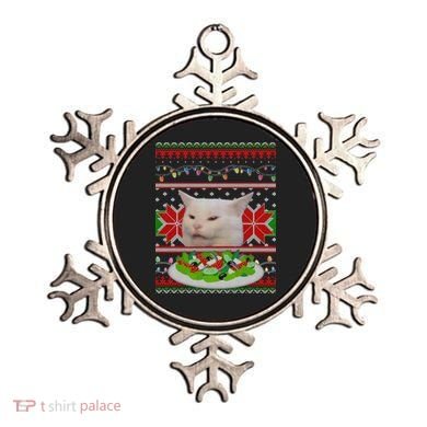 Smug Table Cat Meme Ugly Christmas Ornament