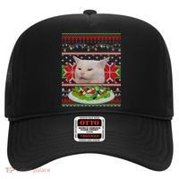 Smug Table Cat Meme Ugly Christmas Hat thumb 0
