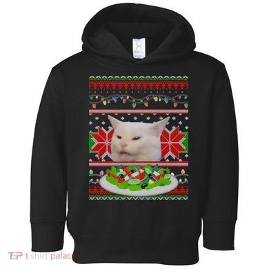 Smug Table Cat Meme Ugly Christmas Toddler Hoodie