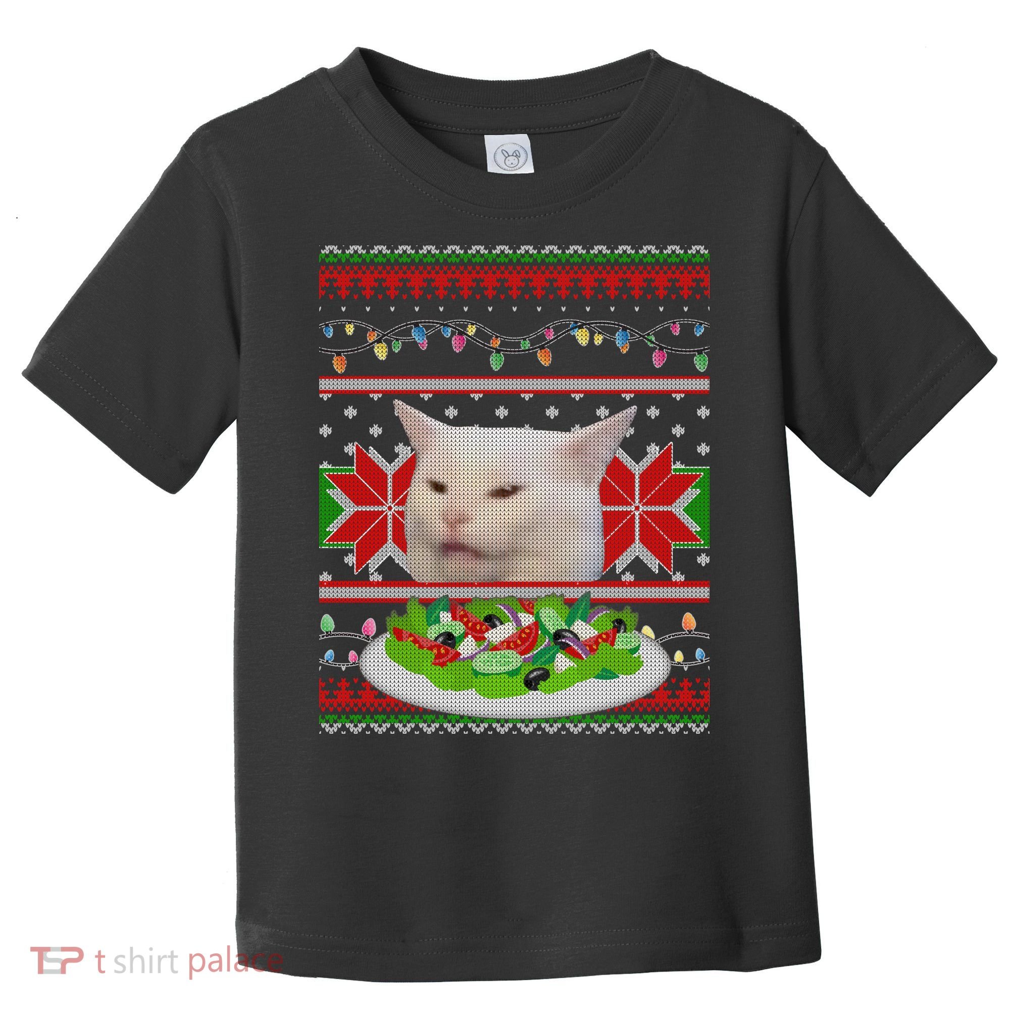 Smug Table Cat Meme Ugly Christmas Toddler T-Shirt