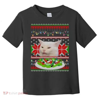 Smug Table Cat Meme Ugly Christmas Toddler T-Shirt