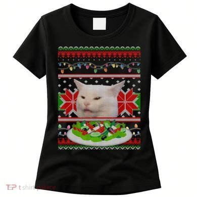 Smug Table Cat Meme Ugly Christmas Women's T-Shirt