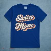 Swim Mom Vintage Rainbow Gift T-Shirt thumb 5