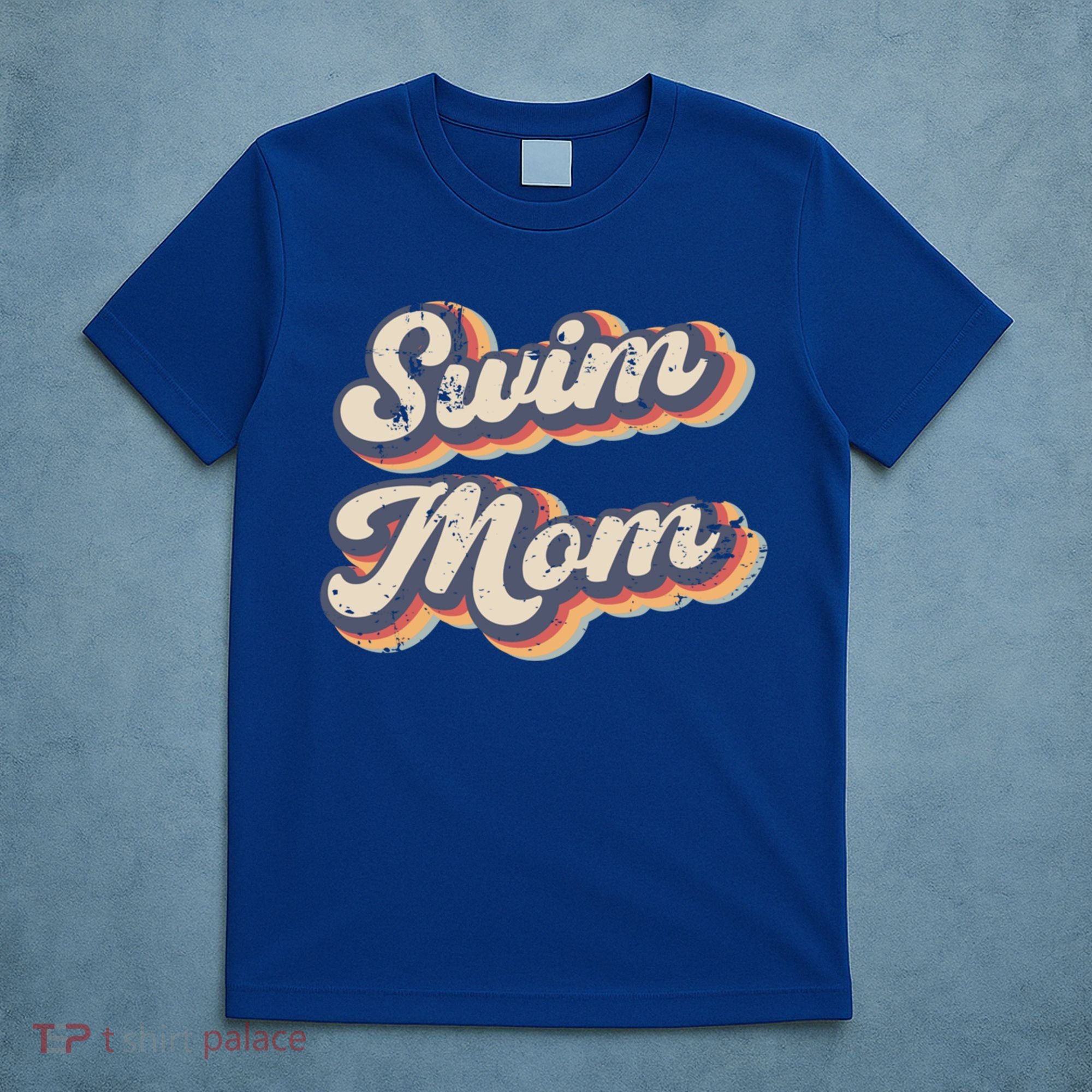 Swim Mom Vintage Rainbow Gift T-Shirt