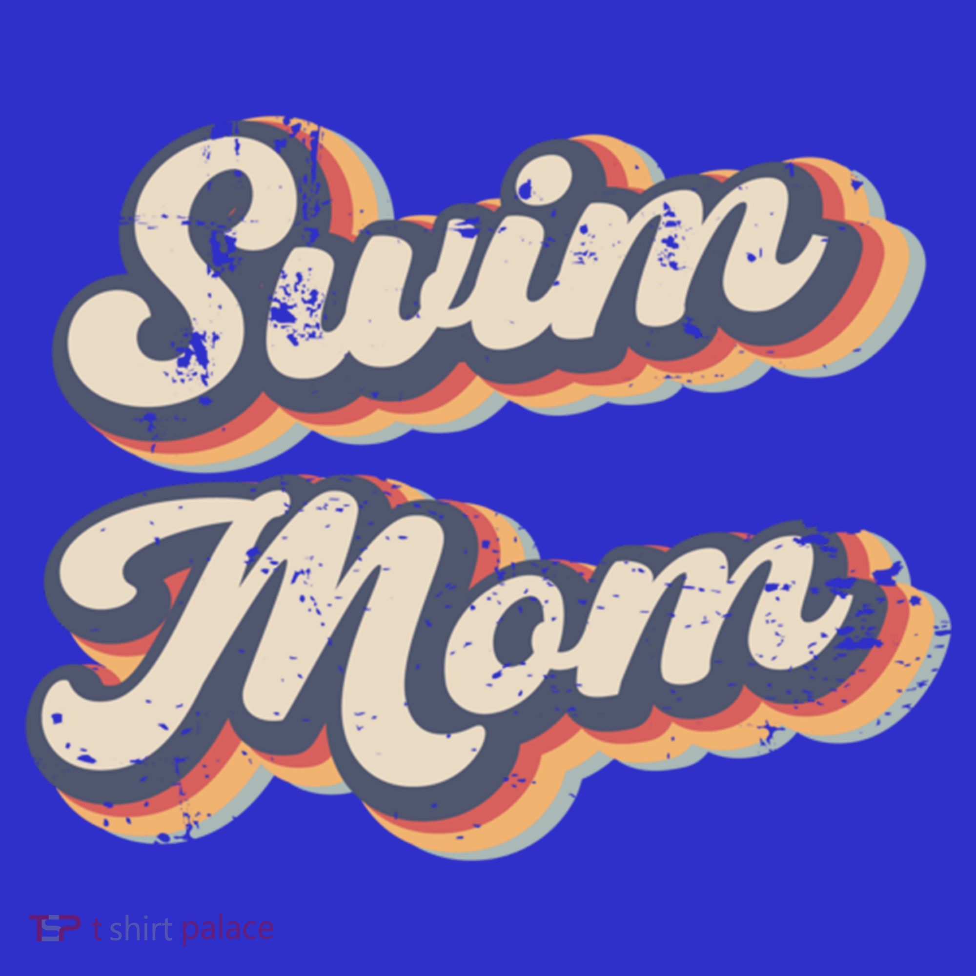 Swim Mom Vintage Rainbow Gift T-Shirt