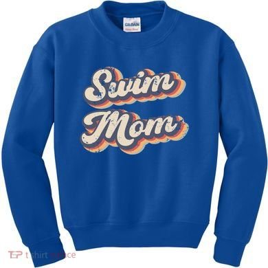 Swim Mom Vintage Rainbow Gift Kids Sweatshirt