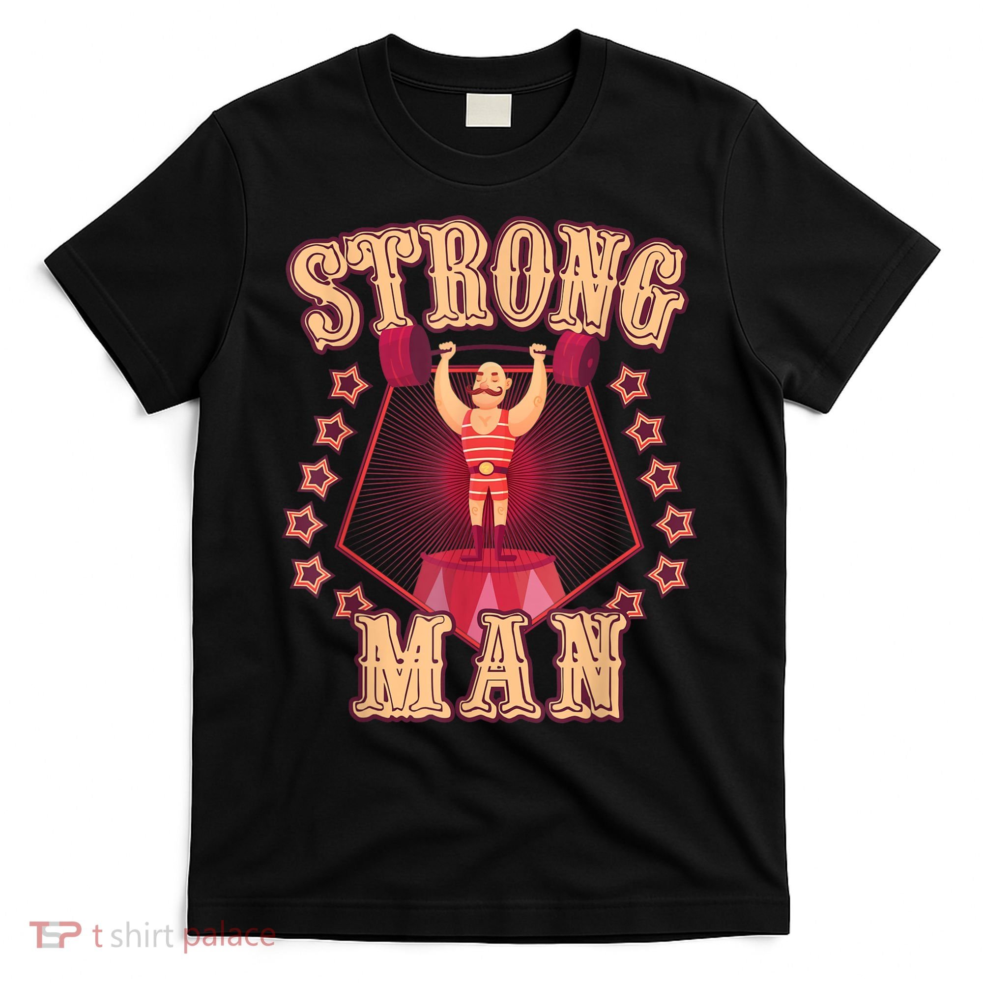 Strong Man Vintage Retro Circus Carnival Birthday Party T-Shirt