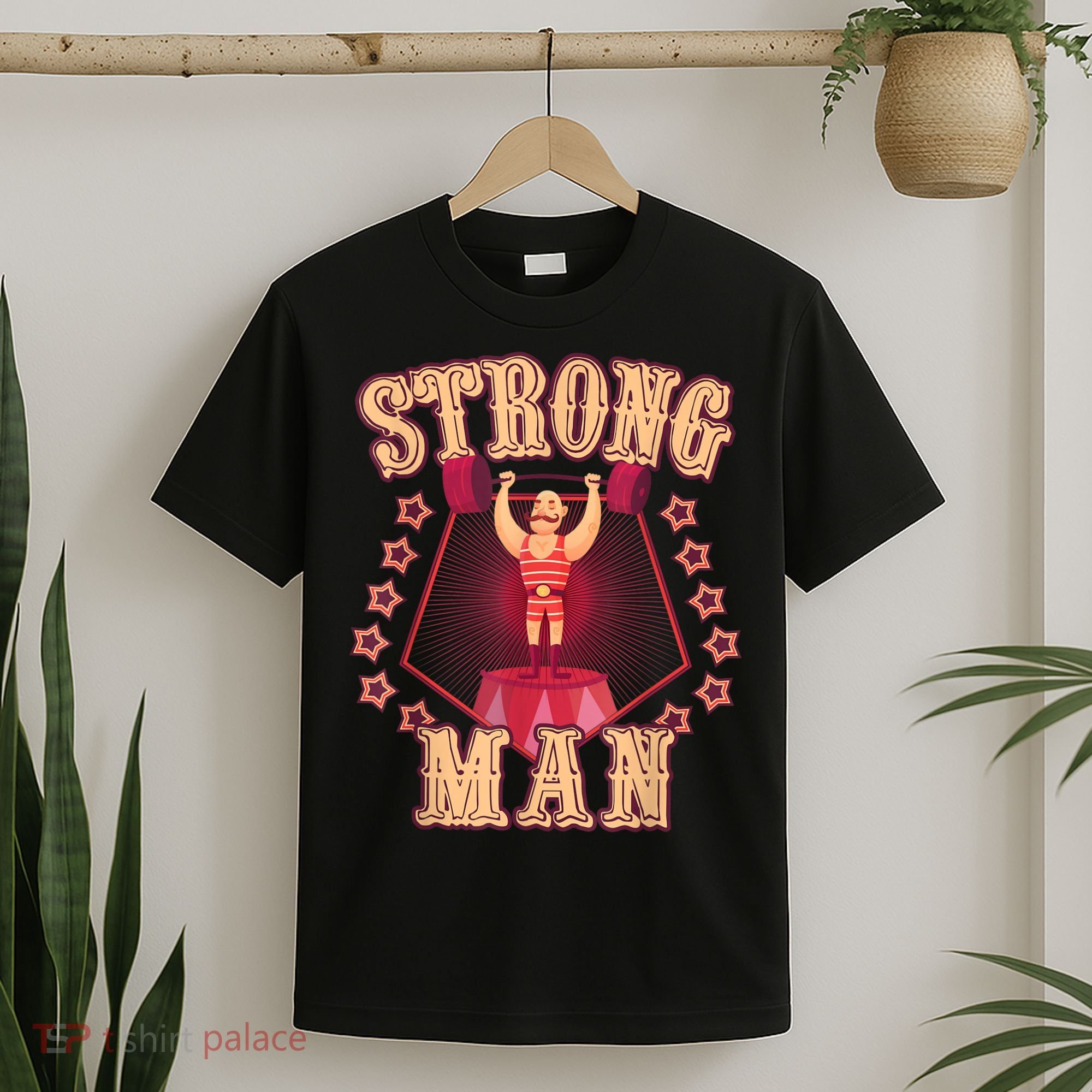 Strong Man Vintage Retro Circus Carnival Birthday Party T-Shirt