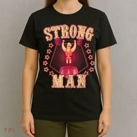 Strong Man Vintage Retro Circus Carnival Birthday Party T-Shirt thumb 4