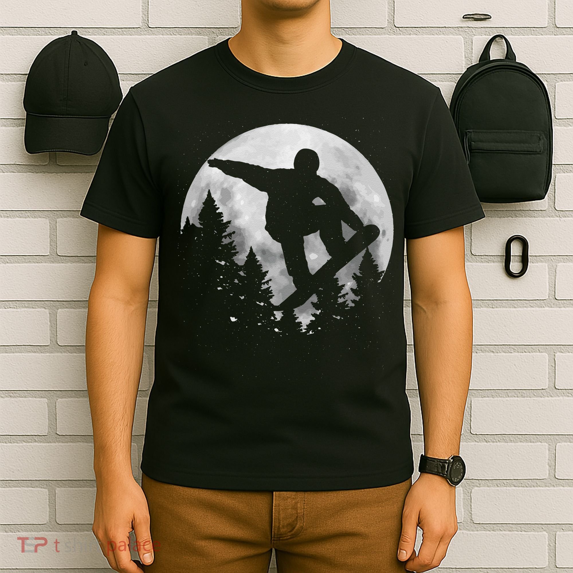 Snowboard Moon vintage Freestyle Snowboarding T-Shirt