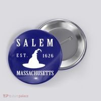 Salem Massachusetts Witch Gift Button thumb 0