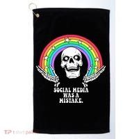 Social Media Was A Mistake Golf Towel thumb 0