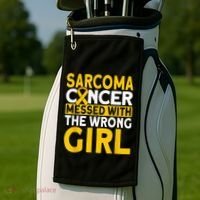 Sarcoma messed with the wrong girl Sarcoma Cancer Golf Towel thumb 2