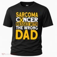 Sarcoma Messed With The Wrong Dad Sarcoma Cancer Awareness Cool Gift Cooling Performance Crew T-Shirt thumb 0