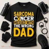 Sarcoma Messed With The Wrong Dad Sarcoma Cancer Awareness Cool Gift Cooling Performance Crew T-Shirt thumb 3