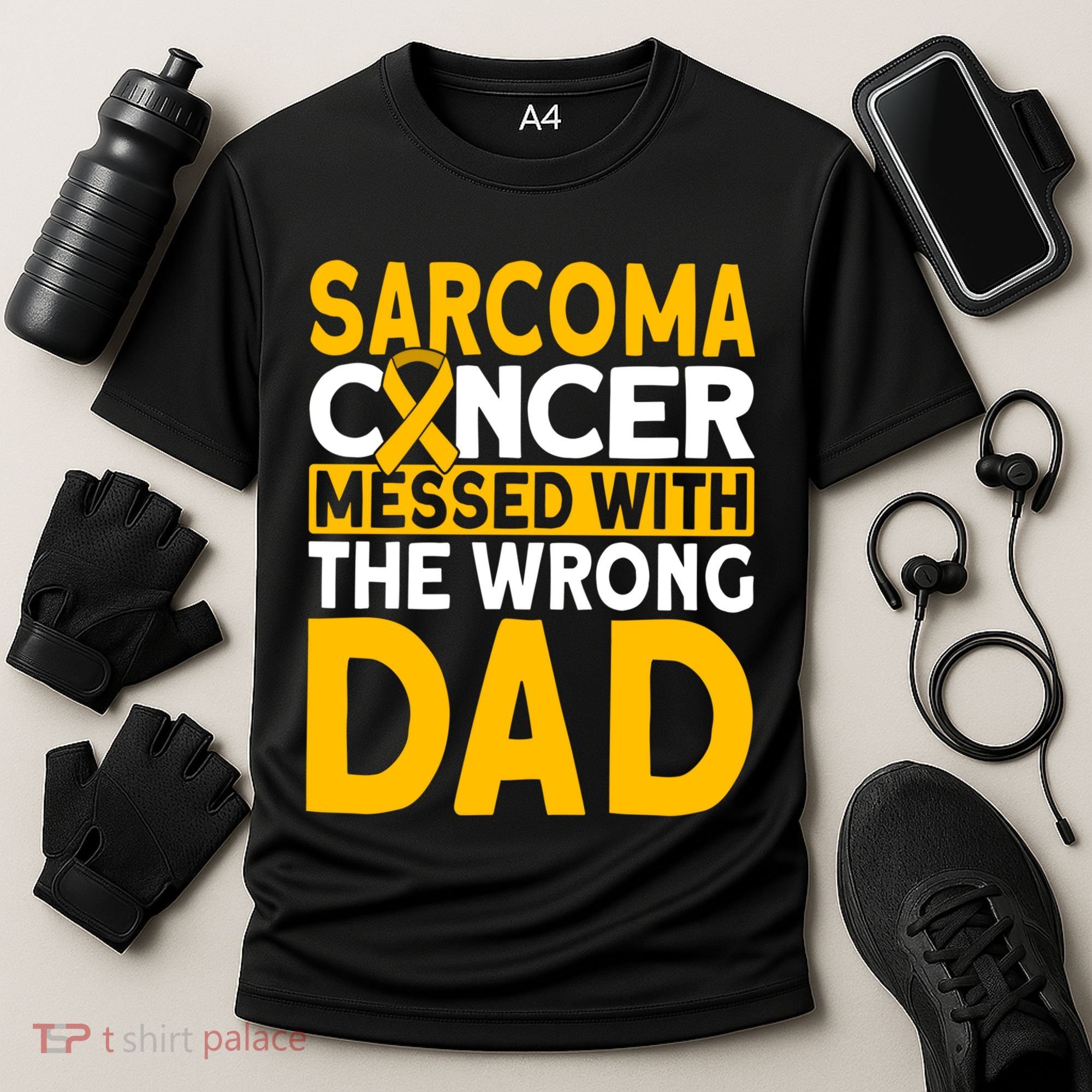 Sarcoma Messed With The Wrong Dad Sarcoma Cancer Awareness Cool Gift Cooling Performance Crew T-Shirt