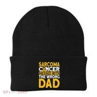 Sarcoma Messed With The Wrong Dad Sarcoma Cancer Awareness Cool Gift Beanie thumb 0