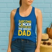 Sarcoma Messed With The Wrong Dad Sarcoma Cancer Awareness Cool Gift Women's Tank Top thumb 2