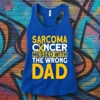 Sarcoma Messed With The Wrong Dad Sarcoma Cancer Awareness Cool Gift Women's Tank Top thumb 3