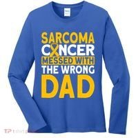 Sarcoma Messed With The Wrong Dad Sarcoma Cancer Awareness Cool Gift Women's Long Sleeve Shirt thumb 0