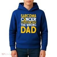 Sarcoma Messed With The Wrong Dad Sarcoma Cancer Awareness Cool Gift Kids Hoodie thumb 4