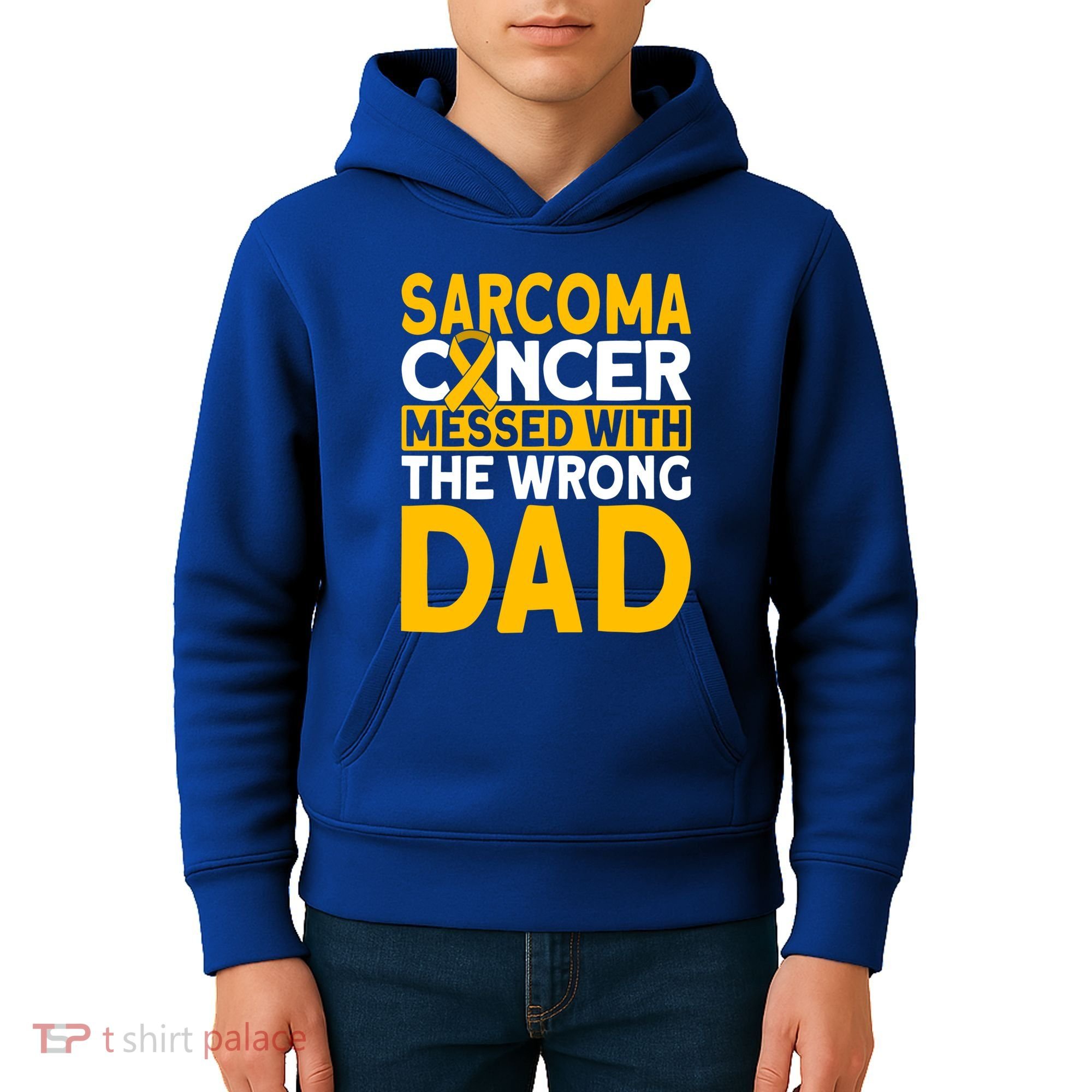 Sarcoma Messed With The Wrong Dad Sarcoma Cancer Awareness Cool Gift Kids Hoodie