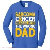 Sarcoma Messed With The Wrong Dad Sarcoma Cancer Awareness Cool Gift Kids Long Sleeve Shirt thumb 0