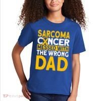 Sarcoma Messed With The Wrong Dad Sarcoma Cancer Awareness Cool Gift Kids T-Shirt thumb 2