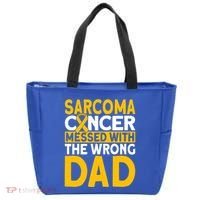 Sarcoma Messed With The Wrong Dad Sarcoma Cancer Awareness Cool Gift Tote Bag thumb 0