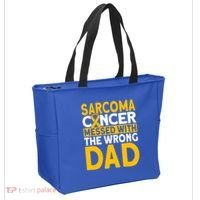 Sarcoma Messed With The Wrong Dad Sarcoma Cancer Awareness Cool Gift Tote Bag thumb 2
