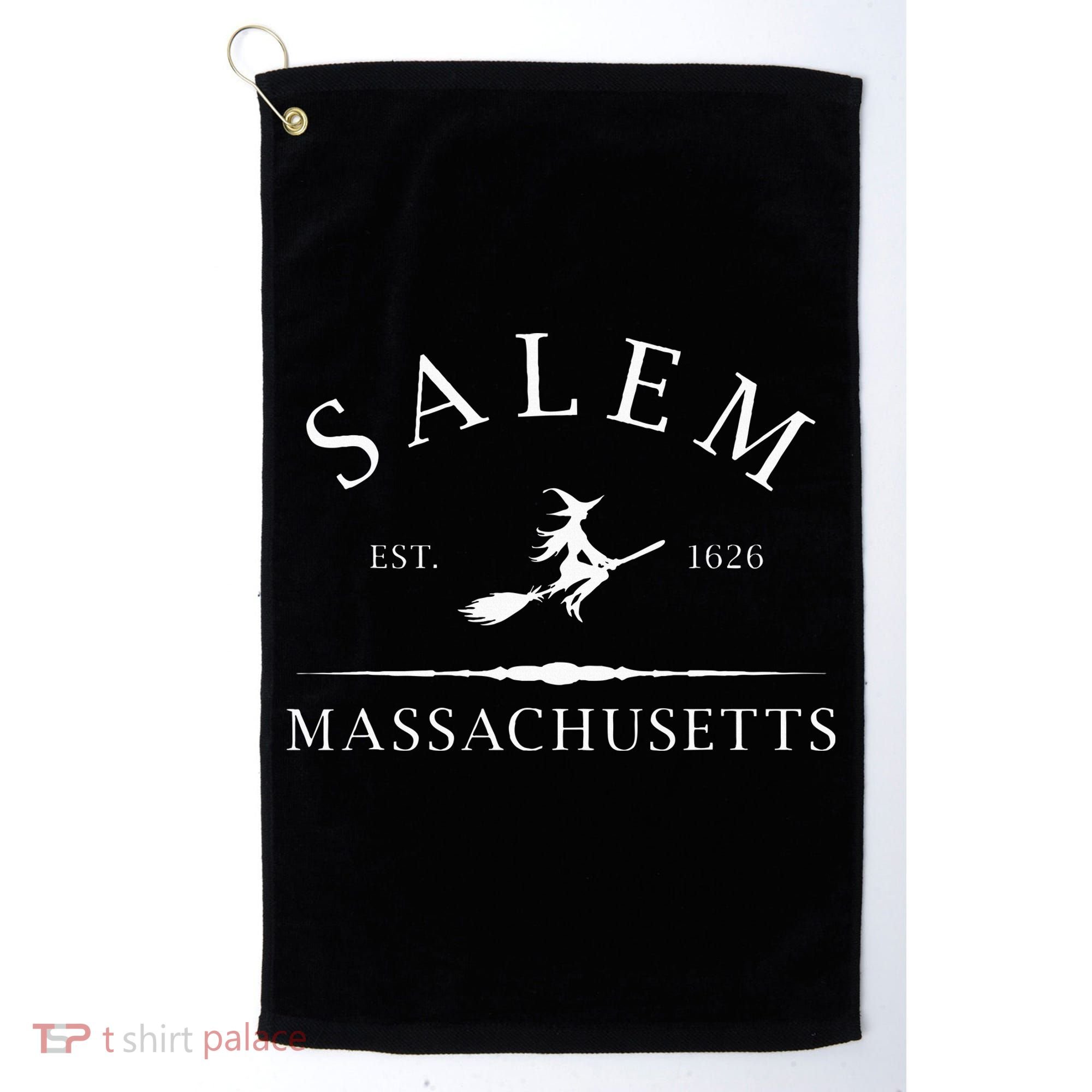 Salem Massachusetts Witch Est 1626 Letter Golf Towel