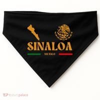 Sinaloa Mexico With Mexican Emblem Sinaloa USA-Made Doggie Bandana thumb 0