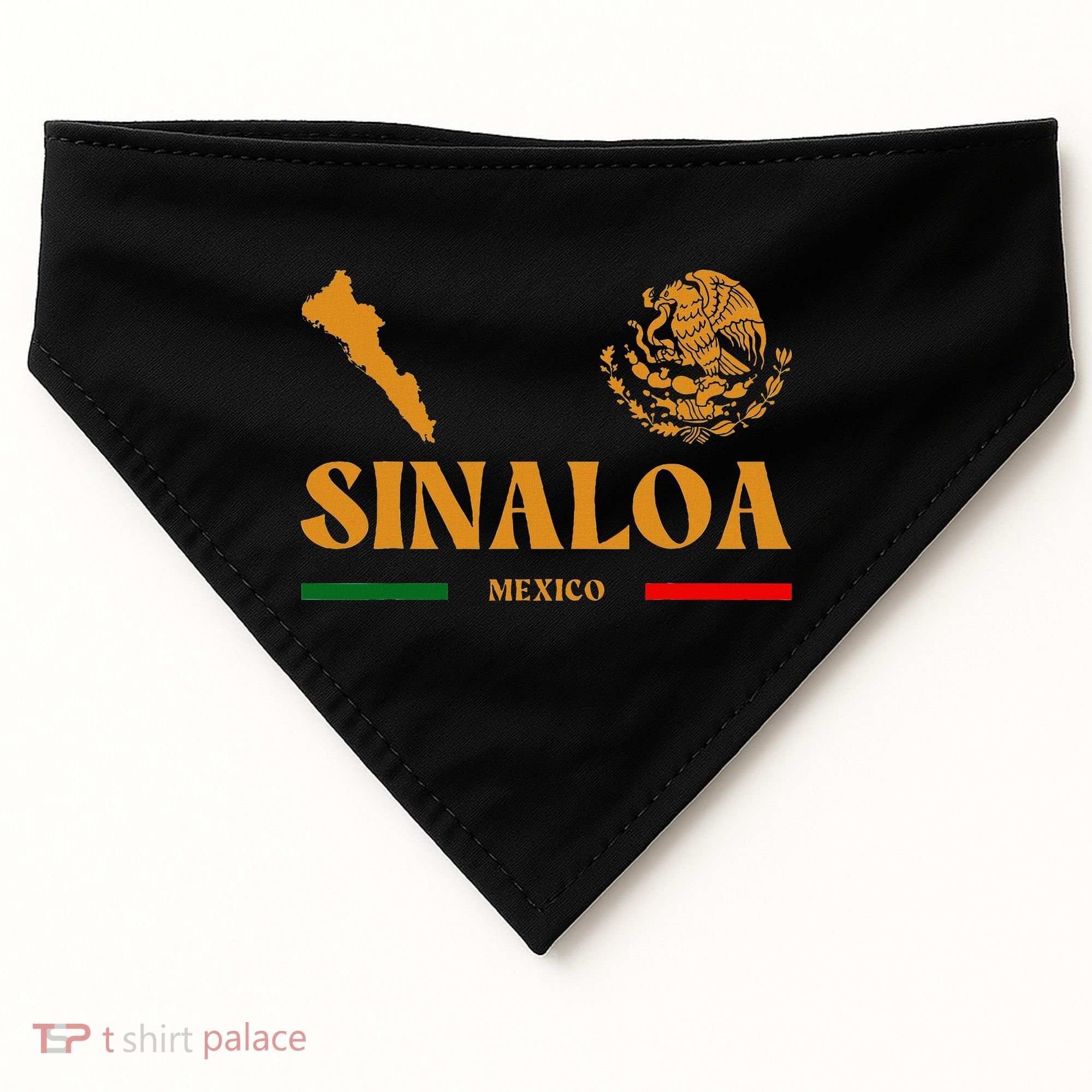 Sinaloa Mexico With Mexican Emblem Sinaloa USA-Made Doggie Bandana