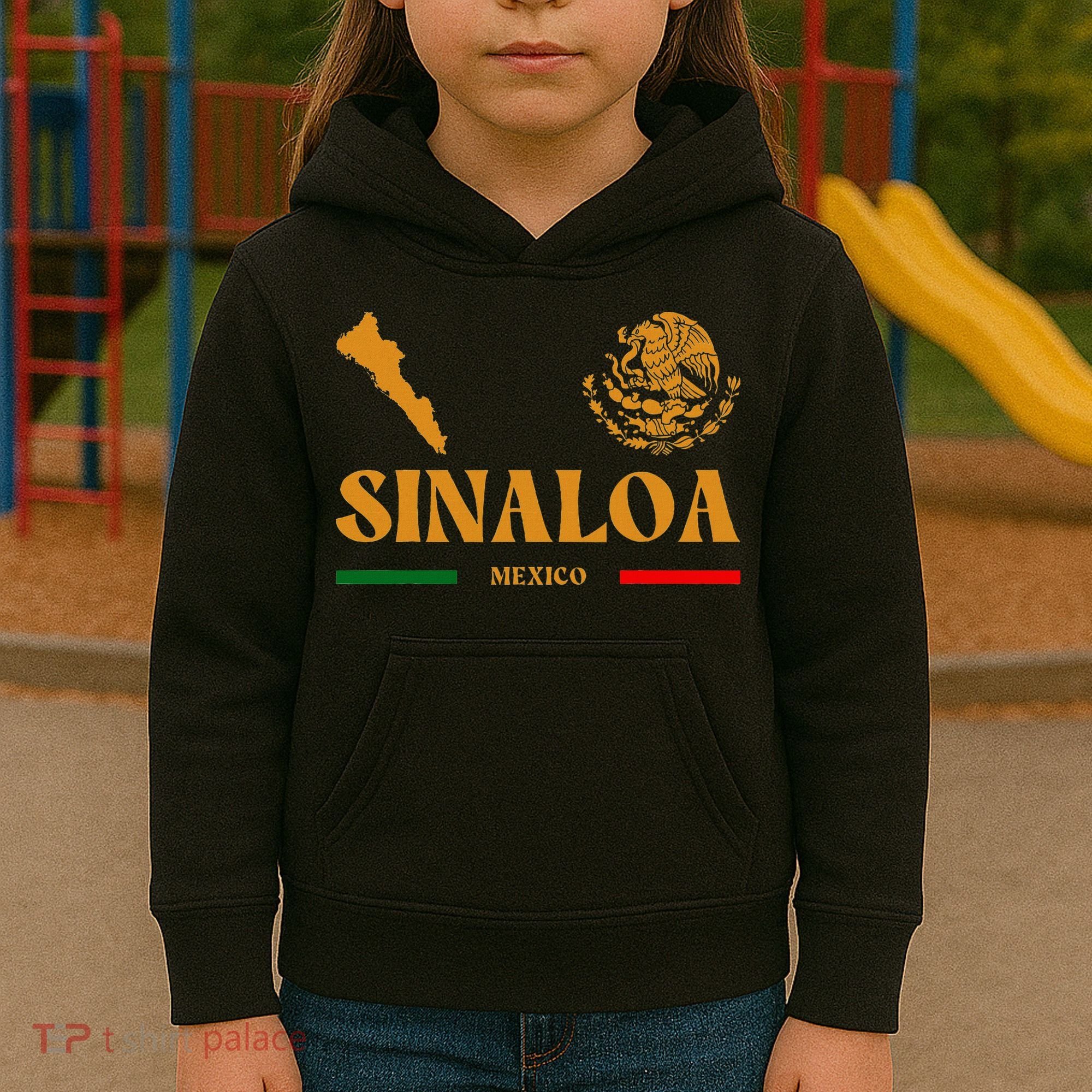 Sinaloa Mexico With Mexican Emblem Sinaloa Kids Hoodie