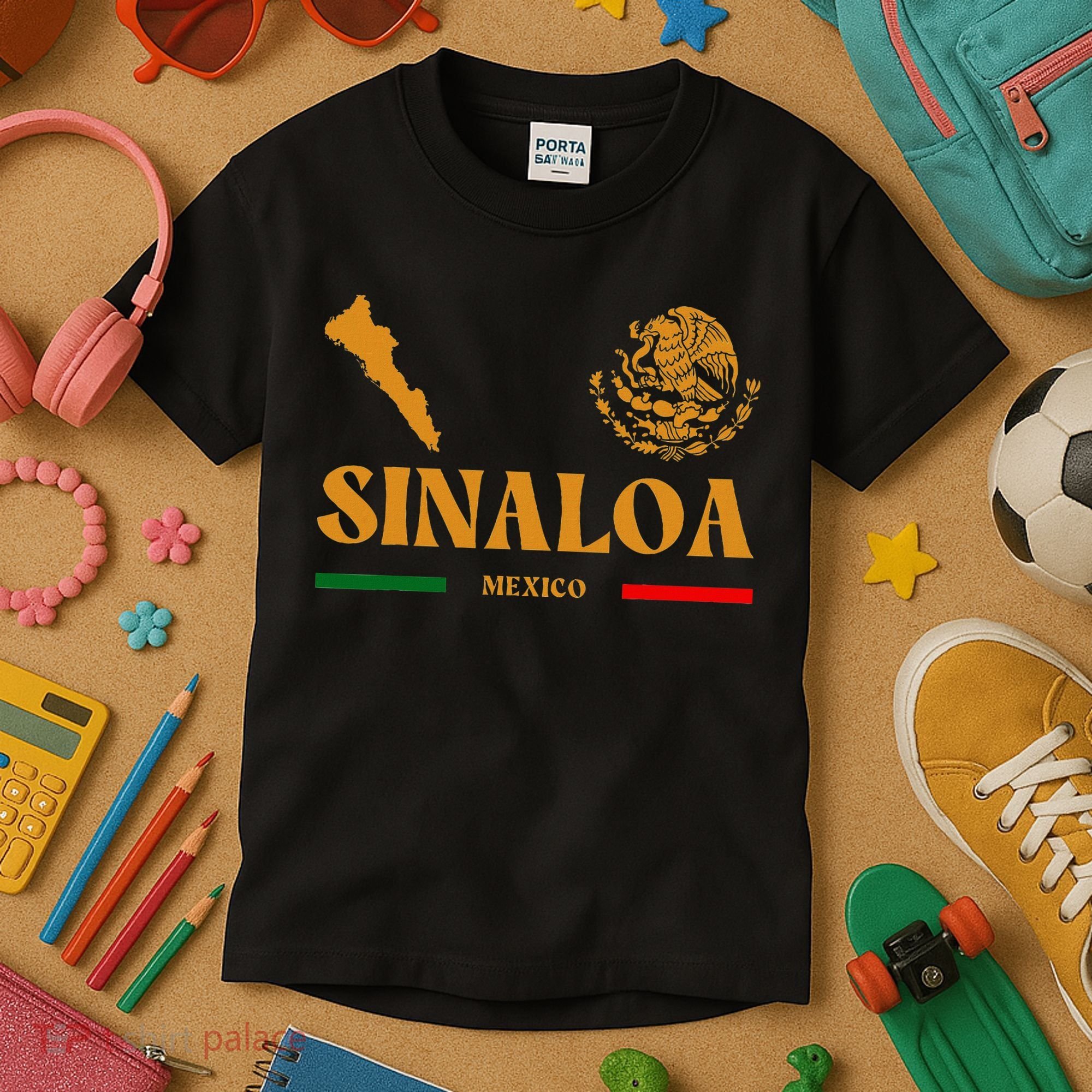 Sinaloa Mexico With Mexican Emblem Sinaloa Kids T-Shirt