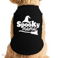 Spooky Mama Witch Broom Halloween Doggie Tank thumb 0